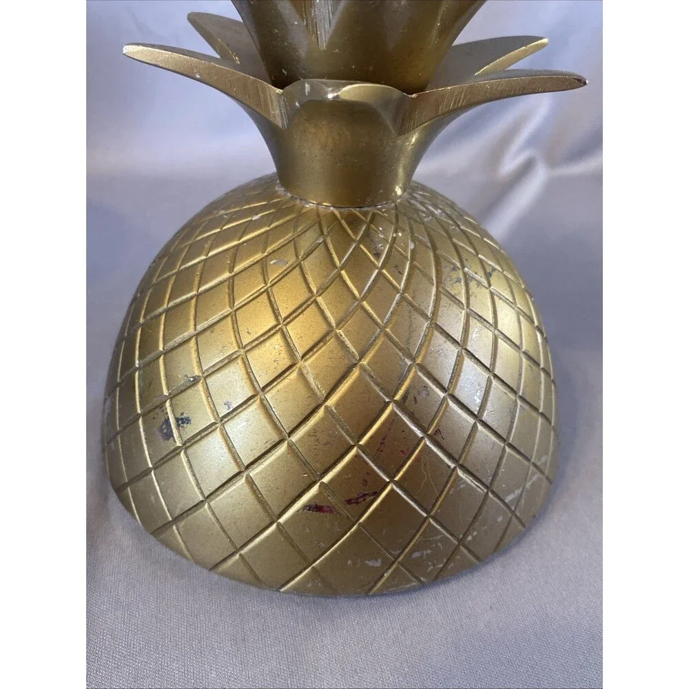 Vintage Gold Pineapple Ice Bucket Barware Tiki Retro Hollywood Regency 12
